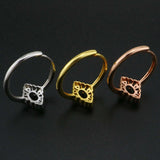 4x6MM Oval Prong Ring Settings 925 Sterling Silver Rose Plated