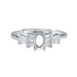 4x6MM Oval Prong Ring Settings 925 Silver Rose Plated DIY Ring Bezel Supplies