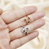 925 Silver Rose Plated 4x6MM Oval Prong Ring Settings