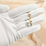 4x6MM Oval Prong Ring Settings in Solid 925 Sterling Silver Rose Plated