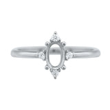 4x6MM Oval Prong Ring Settings in Solid 925 Sterling Silver Rose Plated
