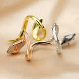 925 Silver Rose Plated Snake Ring Setting 4x6MM Pear Adjustable Animal Bezel