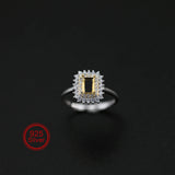 4x6MM Rectangle Prong Bezel Silver Ring Setting