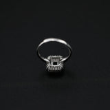 4x6MM Rectangle Prong Bezel Silver Ring Setting