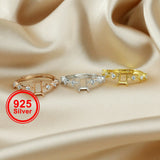 4x6MM Rectangle Ring Setting 925 Silver Rose Plated DIY Bezel Gemstone