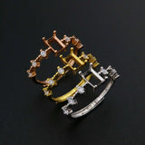 4x6MM Rectangle Ring Setting 925 Silver Rose Plated DIY Bezel Gemstone