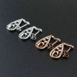Rose Plated 925 Silver Oval Earrings Setting
