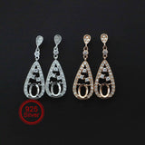 Rose Plated 925 Silver Oval Earrings Setting