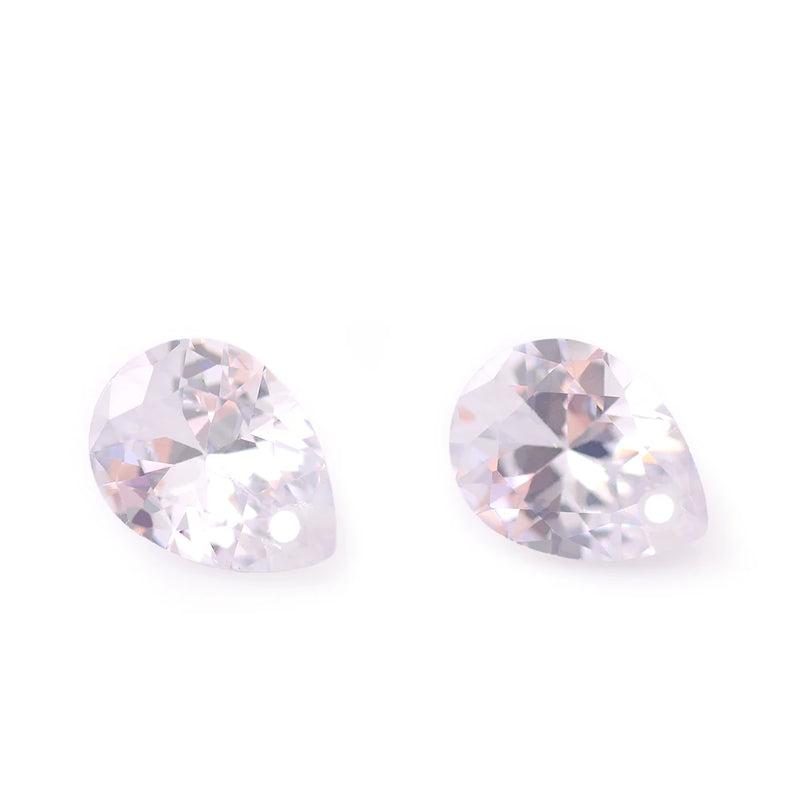 Colorful Tear Drop Cut CZ Straight Hole Beads Jewelry DIY