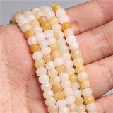 4x6mm Faceted Round Flat Disk Agates Stone Spacer Beads