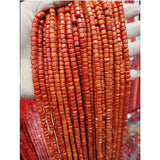 4x6mm High Coral Loose Cylindrical Natural Stone Beads