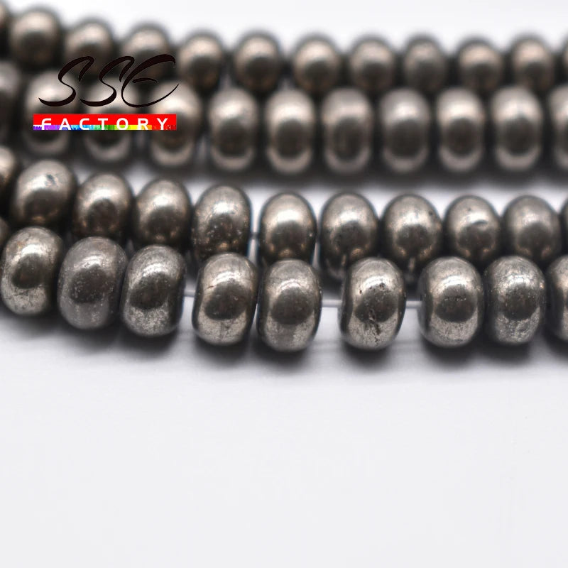 4x6mm Iron Pyrite Stone Beads for DIY Jewelry Making