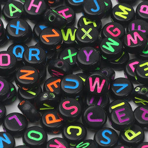 100pcs Colored Alphabet Acrylic Beads for DIY Jewelry Making