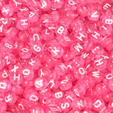 Rose Pink Alphabet Letters Beads 100pcs for Jewelry Making DIY Bracelets