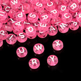 Rose Pink Alphabet Letters Beads 100pcs for Jewelry Making DIY Bracelets