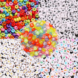 4x7mm Acrylic Beads Mixed Colorful Symbol Letters Number Round Loose Beads