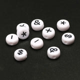 4x7mm Acrylic Beads Mixed Colorful Symbol Letters Number Round Loose Beads