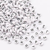 4x7mm Acrylic Letter Round Beads Alphabet Pink - DIY Jewelry Making