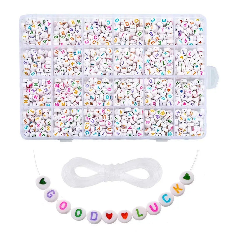 4x7mm Acrylic English Letter Beads DIY Alphabet Letters Set