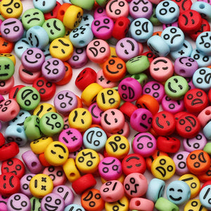 4x7mm Acrylic Emotion Pattern Beads DIY Jewelry Making Necklace Bracelet