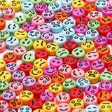 4x7mm Acrylic Emotion Pattern Beads DIY Jewelry Making Necklace Bracelet