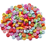 4x7mm Acrylic Emotion Pattern Beads DIY Jewelry Making Necklace Bracelet