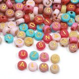 4x7mm Chocolate Alphabet Acrylic Spacer Beads for Jewelry Making