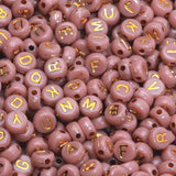 4x7mm Brown Acrylic Letters Beads for Jewelry Making