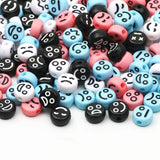 4x7mm Acrylic Smiley Spacer Beads for DIY Jewelry Making