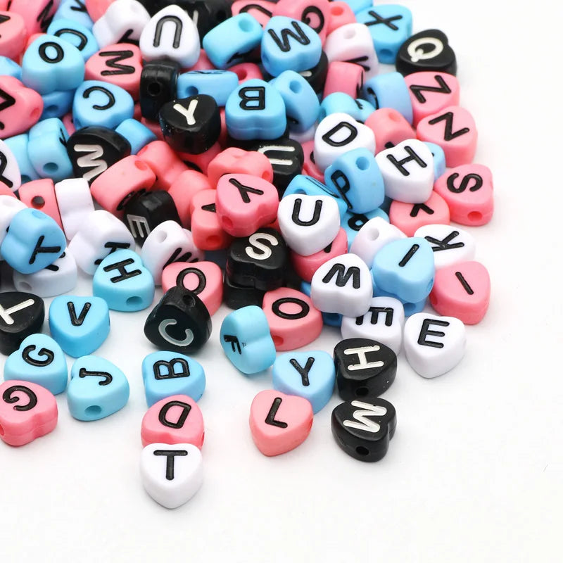 4x7mm Mixed Acrylic Letter Beads for DIY Accessories Jewelry Making