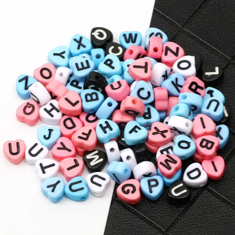 4x7mm Mixed Acrylic Letter Beads for DIY Accessories Jewelry Making