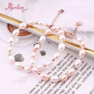 Freshwater Pearl Beads Bracelet Adjustable 7"