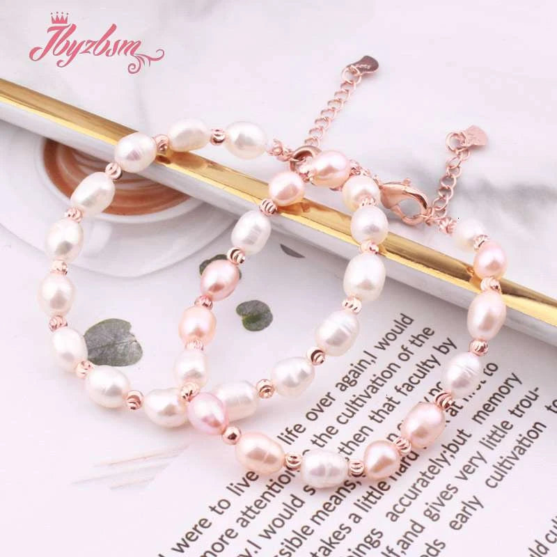Freshwater Pearl Beads Bracelet Adjustable 7"
