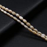 4x7mm Rice-shaped Mother-of-pearl Shells Spacer Beads