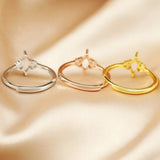 4x8MM Marquise Prong Ring Settings 925 Sterling Silver