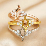 4x8MM Marquise Prong Ring Settings 925 Sterling Silver