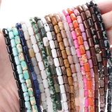 4x8mm Natural Stone Cylinder Beads for Jewelry Making DIY Bracelet