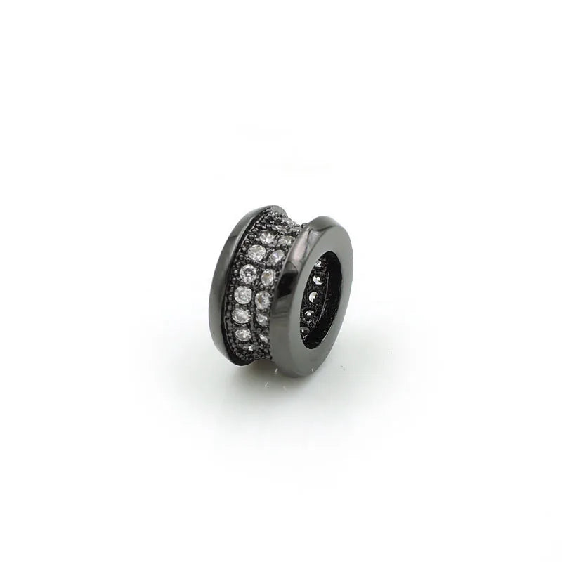 Micro Pave Clear CZ Spacer Beads for DIY Bracelets or Necklaces Jewelry