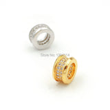 Micro Pave Clear CZ Spacer Beads for DIY Bracelets or Necklaces Jewelry