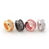 Micro Pave Clear CZ Spacer Beads for DIY Bracelets or Necklaces Jewelry