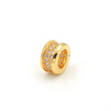 Micro Pave Clear CZ Spacer Beads for DIY Bracelets or Necklaces Jewelry