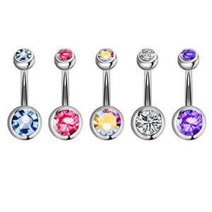 Crystal Navel Piercing Steel Belly Rings Lot Surgical Rhinestone