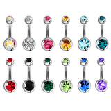 Crystal Navel Piercing Steel Belly Rings Lot Surgical Rhinestone