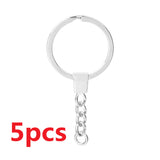 5/10/15 pcs Long Round Key Chain Key Ring For Jewelry Making DIY Material