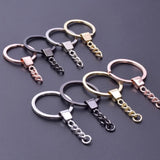 5/10/15 pcs Long Round Key Chain Key Ring For Jewelry Making DIY Material