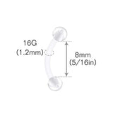 50PC Acrylic Eyebrow Piercing Lot 16G Snake Eye Bulk Mix Set