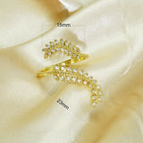 Random Assorted Adjustable CZ Ring Snake Leaves Promise Rings for Women