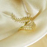 Random Assorted Adjustable CZ Ring Snake Leaves Promise Rings for Women
