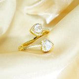 Random Assorted Adjustable CZ Ring Snake Leaves Promise Rings for Women