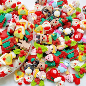 Resin Christmas Tree Bell Snowman Patch Crafts DIY Jewelry Making Accessories
